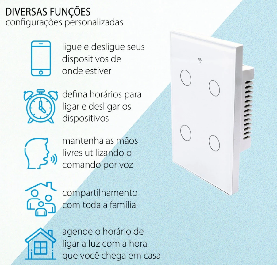 Interruptor Inteligente Wi-Fi Tuya (1, 2, 3 ou 4 teclas): vale a pena automatizar a iluminação sem neutro?