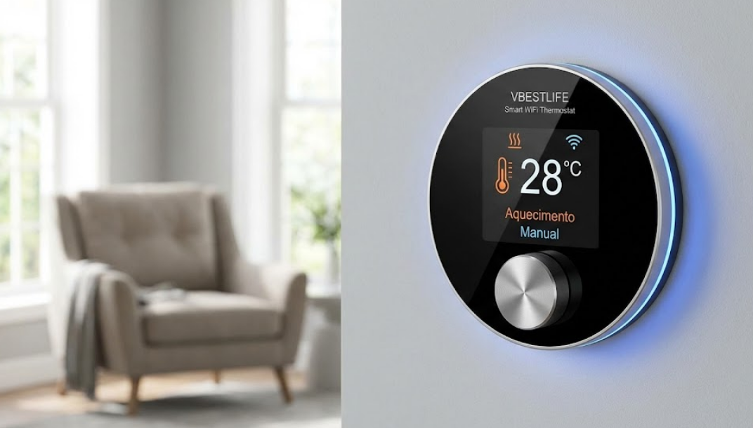 VBESTLIFE Termostato Wi-Fi Inteligente: Controle preciso de temperatura com design premium