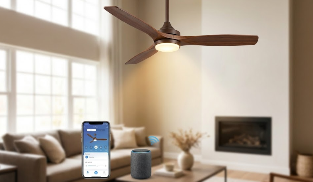 Ventilador de Teto Inteligente com Alexa, Google Assistant, APP e controle